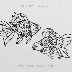 Goldfish Svg. Gold fish Svg. Mandala Fish Svg. Cricut, Silhouette cut file. Svg, Png, Dxf files for printing, vinyl cutting, decal, sticker.