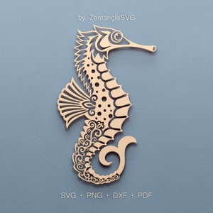 Seahorse Svg. Digital SVG PNG DXF for laser cut, paper cut, Cricut/Silhouette/Glowforge files. Mandala, Floral, Sea horse Svg, Seahorse Svg.