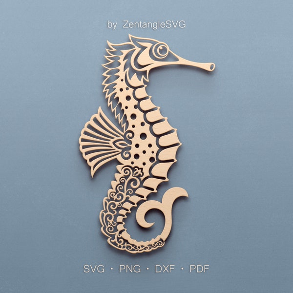 Seahorse Svg. Digital SVG PNG DXF for laser cut, paper cut, Cricut/Silhouette/Glowforge files. Mandala, Floral, Sea horse Svg, Seahorse Svg.