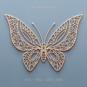 Butterfly Svg. Digital SVG PNG DXF for laser cut, paper cut, Cricut/Silhouette/Glowforge files. Mandala, Floral, Spring, Butterfly Svg.