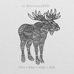 Moose Svg. Mandala Moose Svg. Elk mandala Svg. Cricut, Silhouette cut file. Svg, Png, Dxf files for printing, vinyl cutting, decal, sticker.