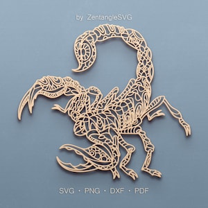 Scorpion Svg. Digital SVG PNG DXF for laser cut, paper cut, Cricut/Silhouette/Glowforge files. Scorpion Mandala Svg, Mandala Scorpion Svg.