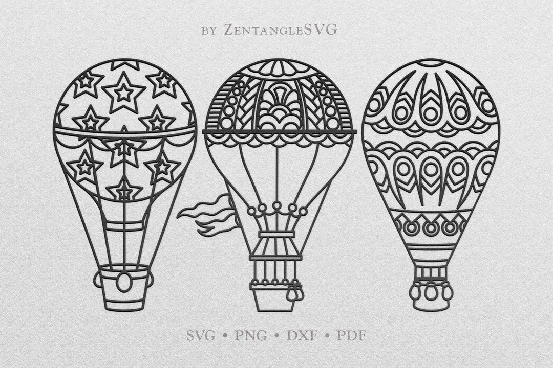 Hot Air Balloon Svg. Air Balloon Svg. SVG Bundle for Cricut, Silhouette ...