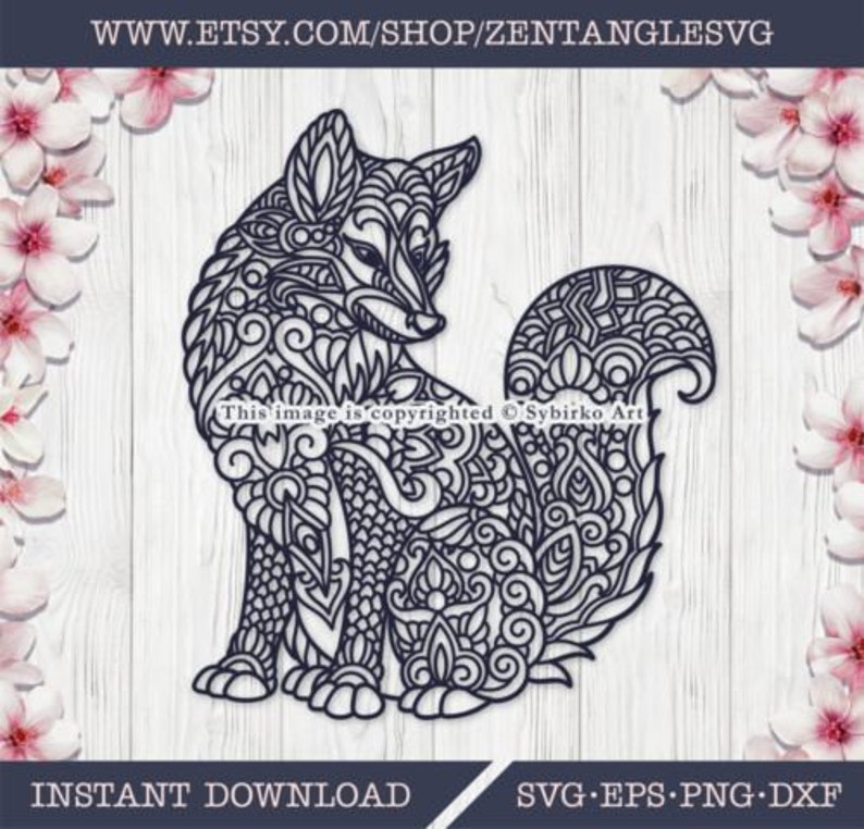 Download Fox SVG. Zentangle Fox SVG. Mandala Fox SVG. Fox ...