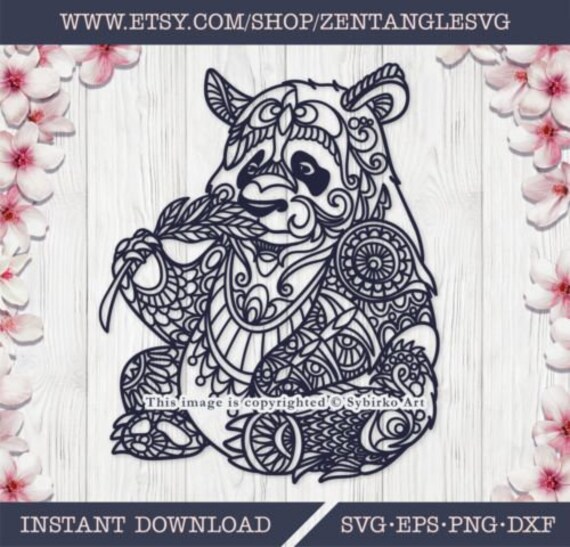 Download Panda SVG. Panda Zentangle SVG. Panda Mandala SVG. Silhouette. | Etsy