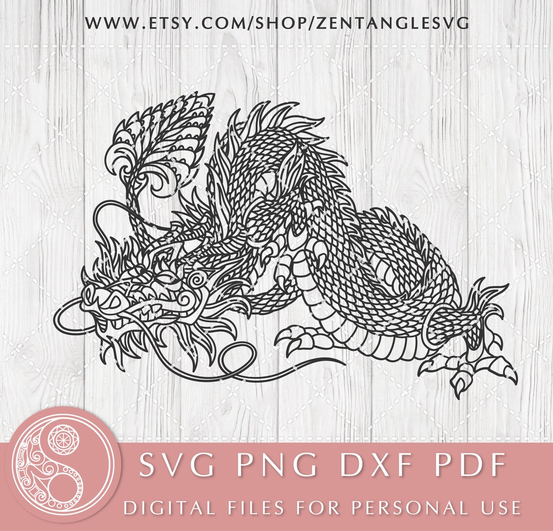 Mandala Dragon Svg. Dragon Svg. Cricut and Silhouette Paper | Etsy