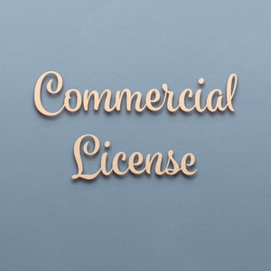 Commercial License for 1 (ONE) listing. License for: No Credit / Unlimited use / in Physical End products for sale.