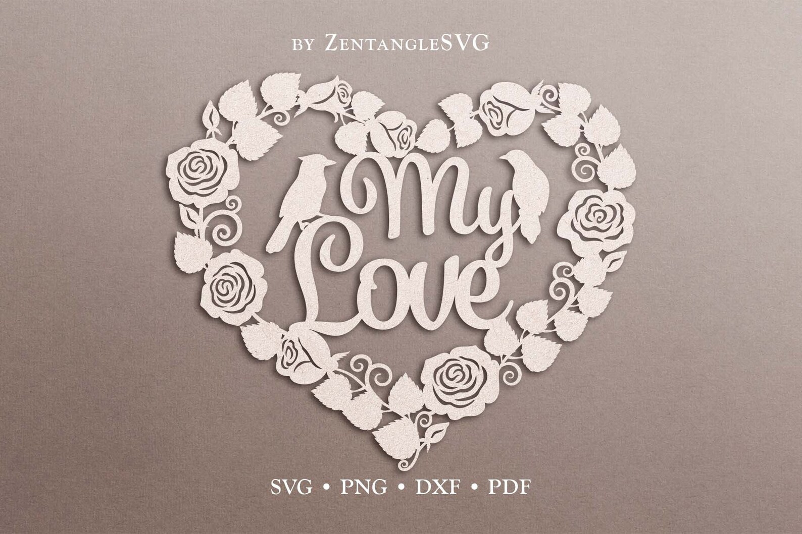 Love Heart Svg. Digital SVG PNG DXF for Laser Cut, Paper Cut, Cricut ...