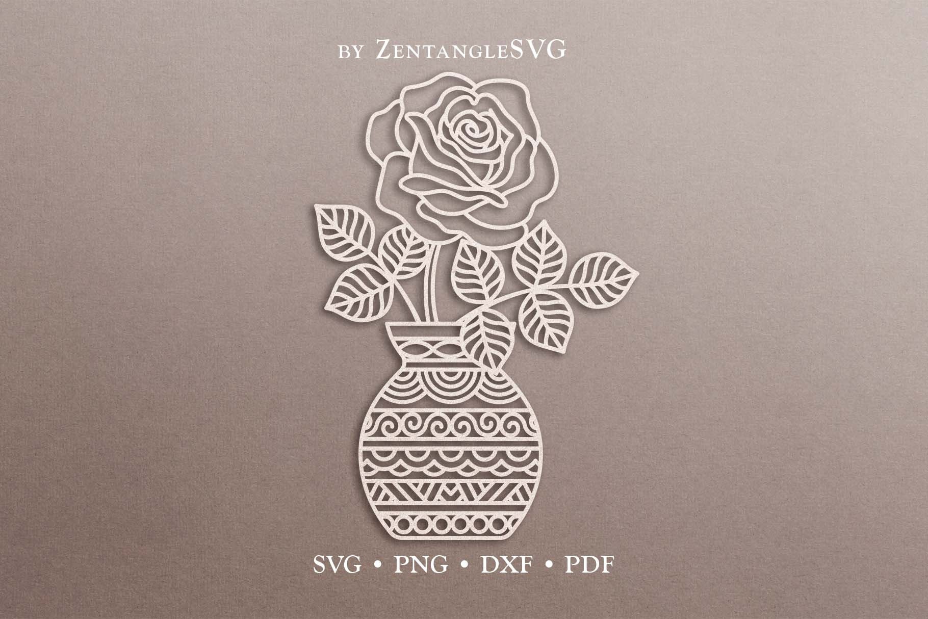 Rose Flower Svg. Digital SVG PNG DXF for Laser Cut, Paper Cut, Cricut ...