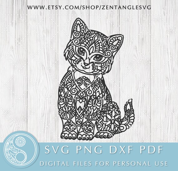 Download Mandala Cat Svg Cute Lovely Cat Svg Kitten Svg Cricut And Etsy