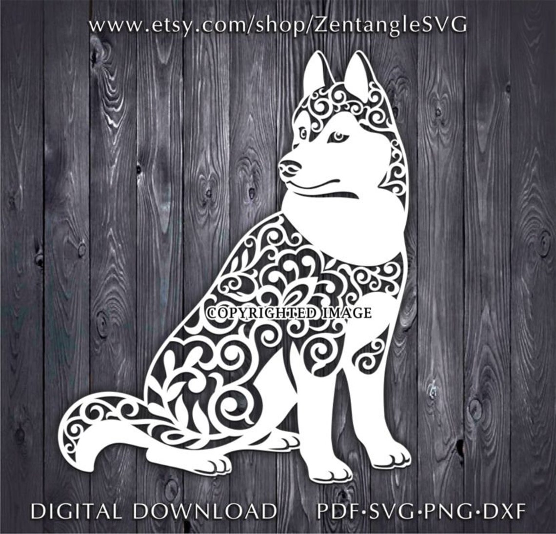 Husky PAPERCUT TEMPLATE. Digital SVG Cricut file. Husky Dog | Etsy