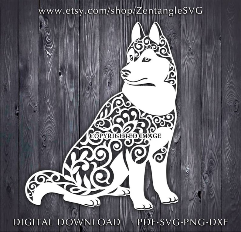 Husky PAPERCUT TEMPLATE. Digital SVG Cricut file. Husky Dog | Etsy
