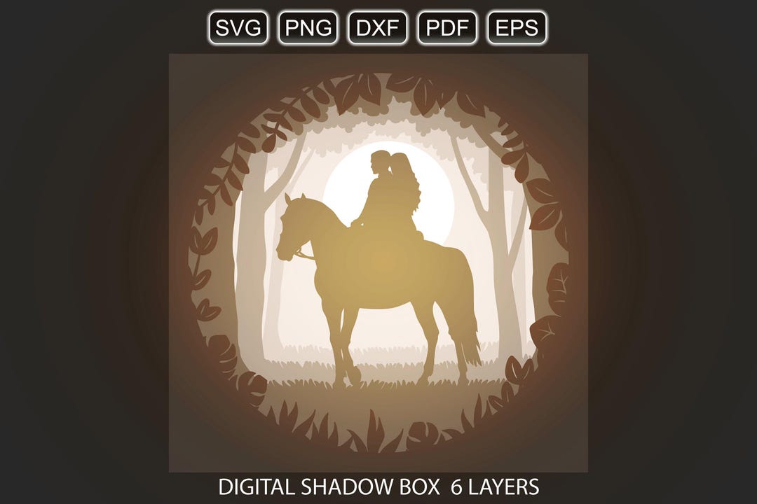 Love Couple Light Box SVG, 3d Layered Shadow Box Lightbox. Digital ...