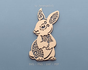 Bunny Svg. Rabbit Svg. Digital SVG PNG DXF for laser cut, paper cut, Cricut/Silhouette/Glowforge files. Farm, Flower, Floral, Easter Bunny.