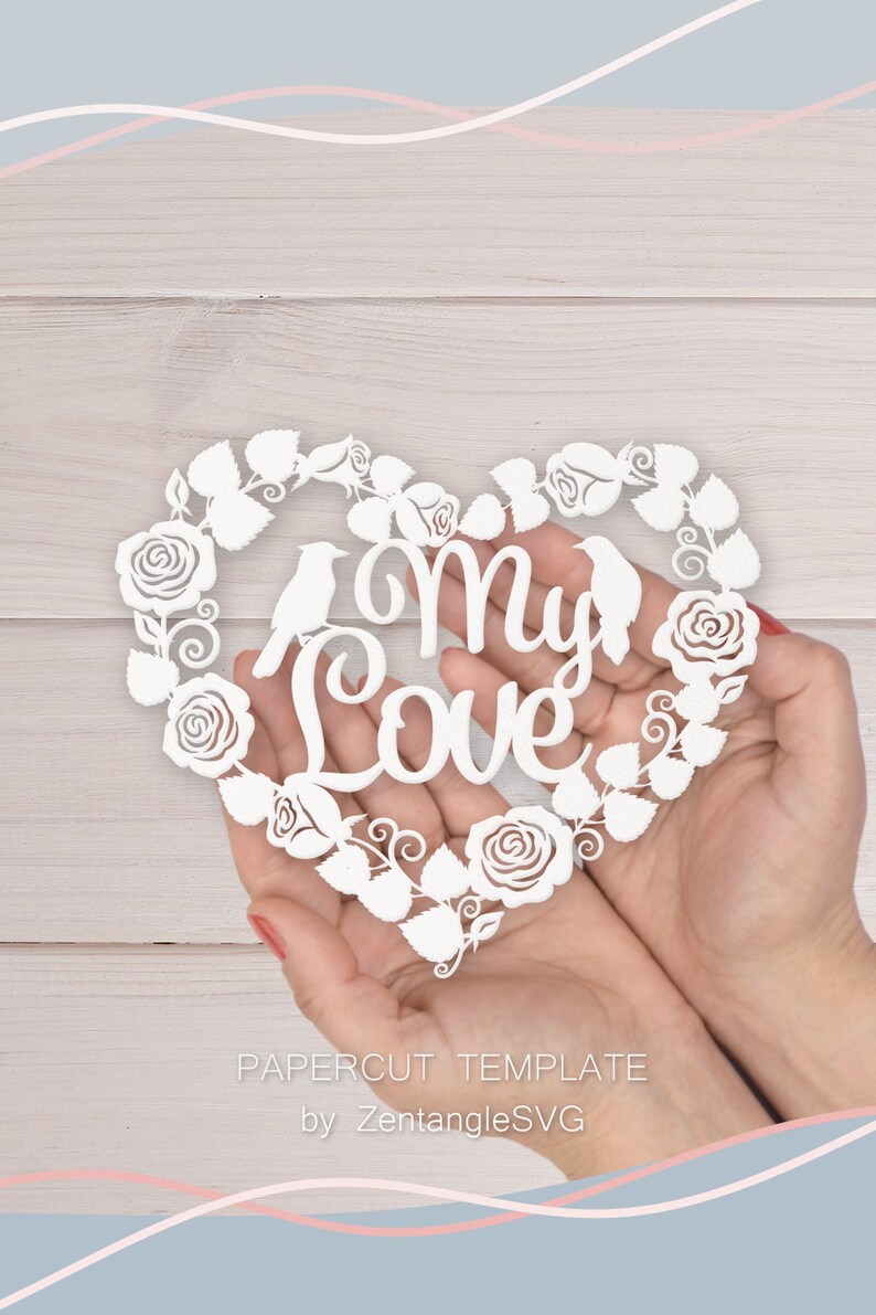 Love Heart Svg. Digital SVG PNG DXF for Laser Cut, Paper Cut, Cricut ...