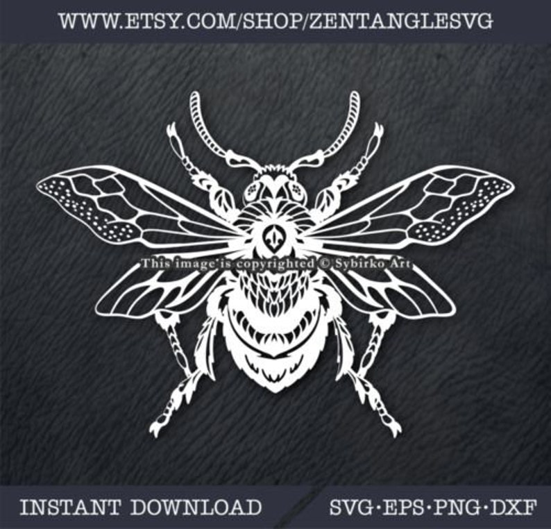 Download Abeille de miel SVG. Bumble Bee SVG. Silhouette Zentangle ...