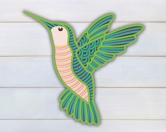 Birds Svg papercut, hummingbird paper cutting, laser cut . Digital template for lasercut, paper cut, Cricut/Silhouette/Glowforge files.