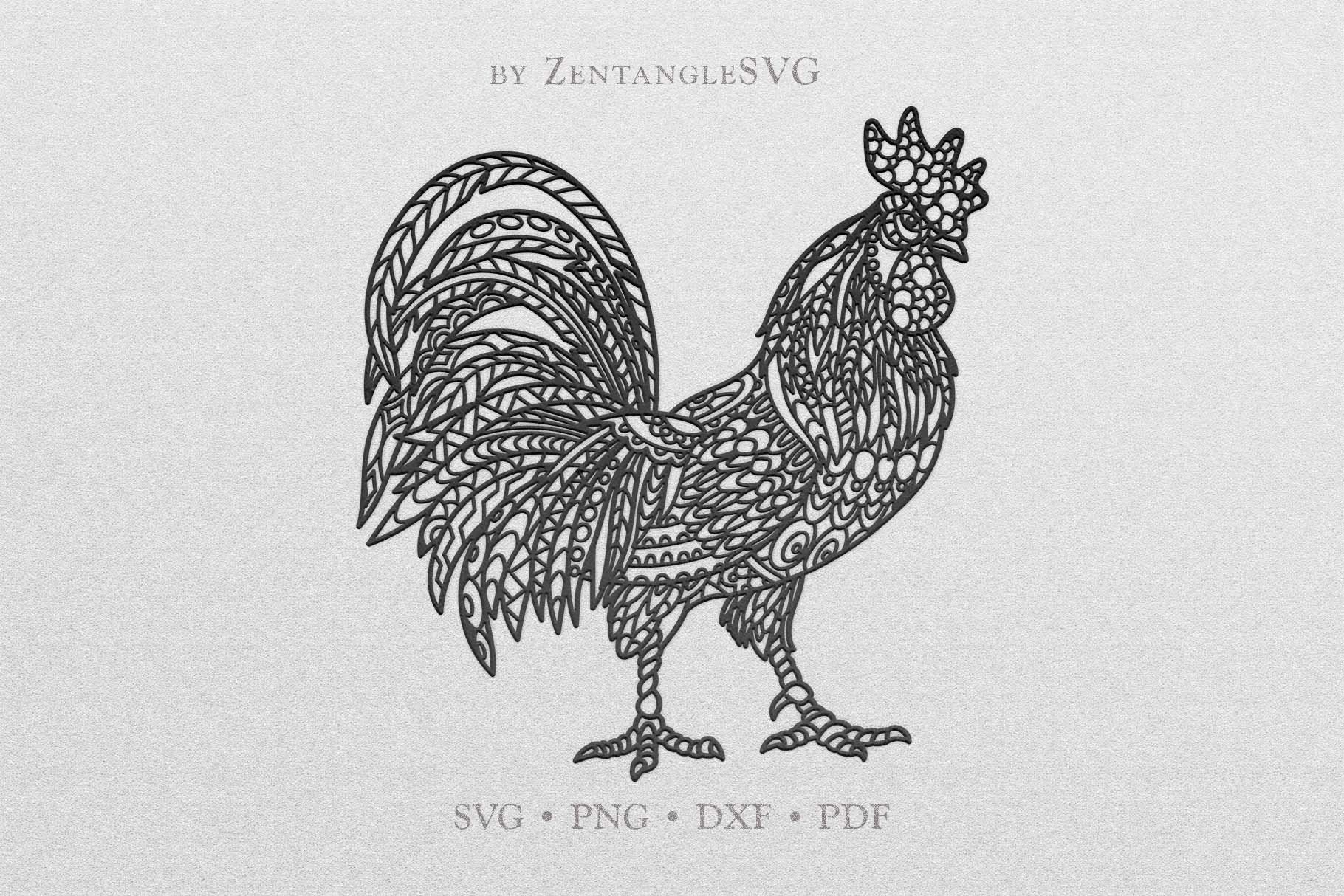 Abstract Rooster Zentangle Chicken Farmyard Country Counted Cross