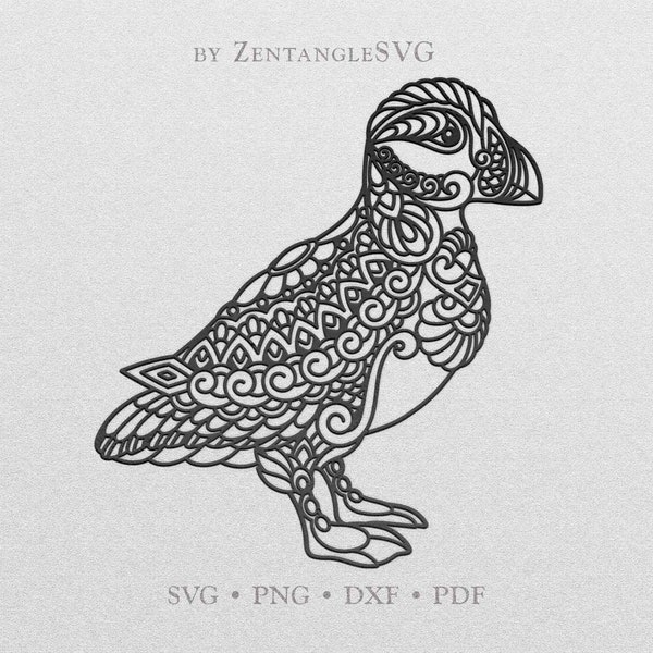 Puffin Svg. Northern Auk Svg. Sea bird Svg. Cricut, Silhouette cut file. Svg, Png, Dxf files for printing, vinyl cutting, decal, sticker.