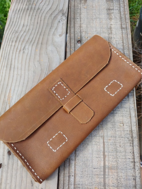 Hand Stitched Leather Clutch