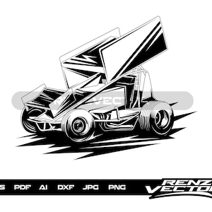 Winged Dirt Car SVG: Racing Design (Digital Download)