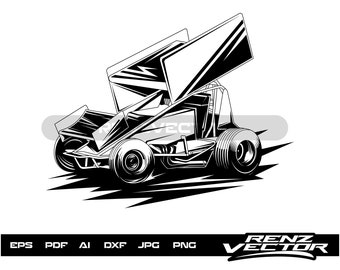 Winged Dirt Car SVG: Racing Design (Digital Download)