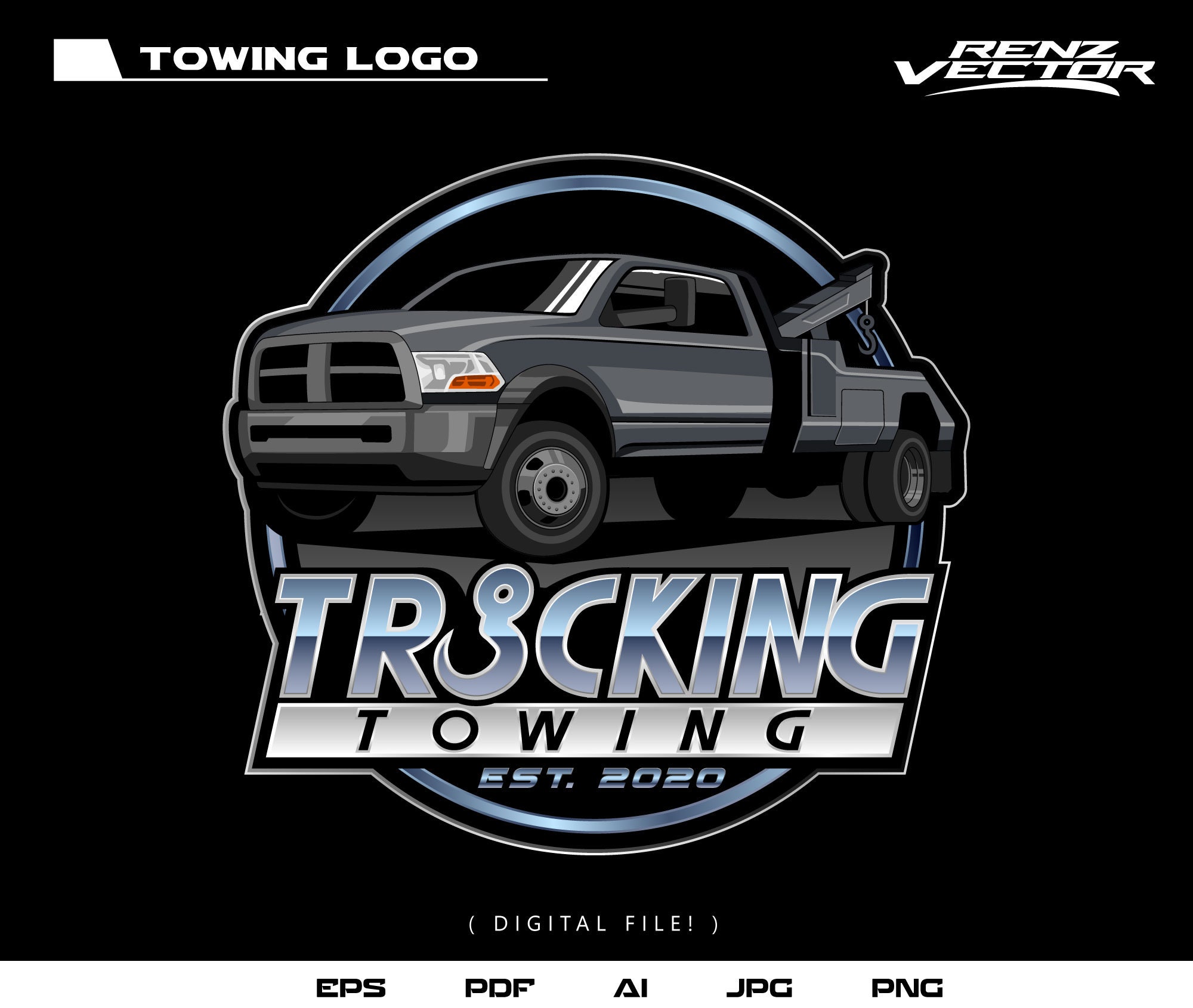 Towing Truck Logo Design (digital Download) - Etsy