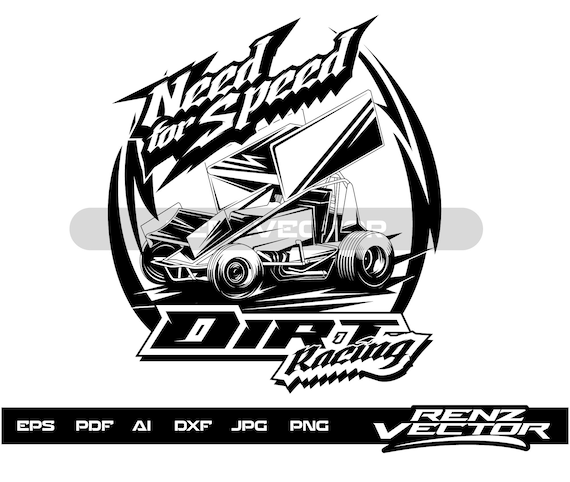 Dirt Track Racing SVG: Car Racing Design (digital Download)