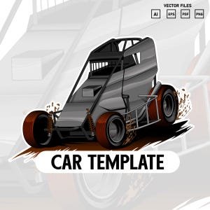 Dirt Racing Car SVG: Winged Car Vector (Digital Download)