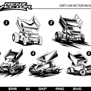 Dirt Track svg, Dirt Racing svg, Dirt Car svg, Winged Car svg bündeldesign