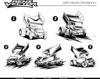 Dirt Track Racing Car SVG Bundle (Digital Download)