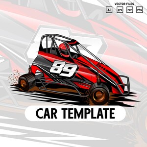 Dirt Track Racing Car SVG: Winged Car Design (Digital Download)