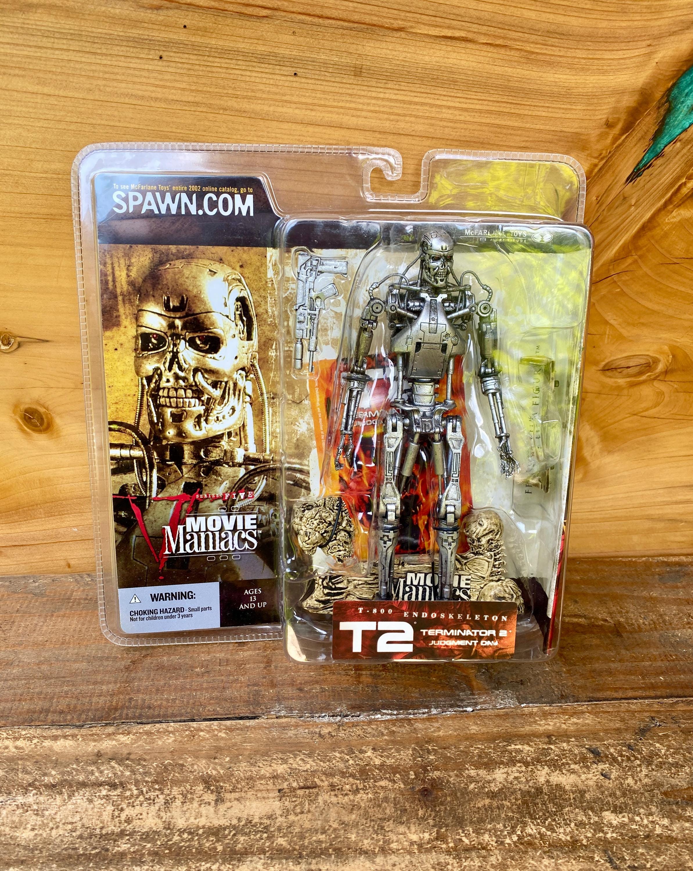 Vintage 2002 Mcfarlane Movie Maniacs 5 T2 Endoskeleton Figure