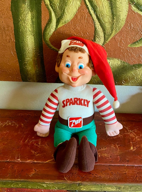 Vintage 1983 Vintage Christmas Collectible 7up Sparkly Elf