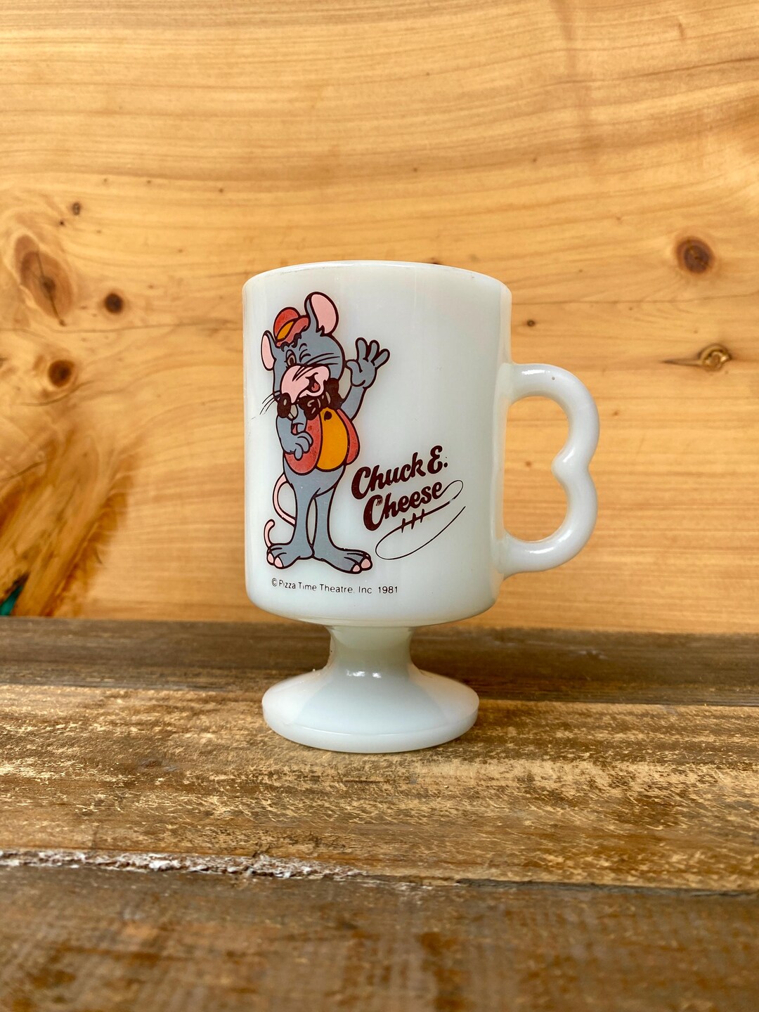 Rare Vintage 1981 Chuck E Cheese Mug With Pedestal - 4.75 Inches Tall ...