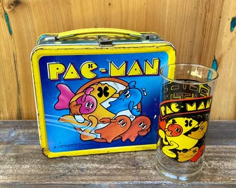 【12点セット】80s当時物パブミラー KIKKERLAND HIGHTIDE Vintage Pac-man Lunchbox & Bally Midway Glass Set - 1980s Arcade