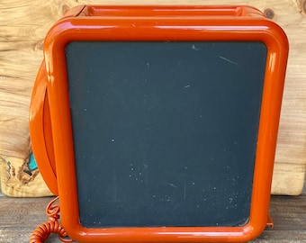 Vintage 1980s Burnt Orange Western Electric Wall Mounted Landline Telephone With Chalkboard And Telephone Book Holder - Works