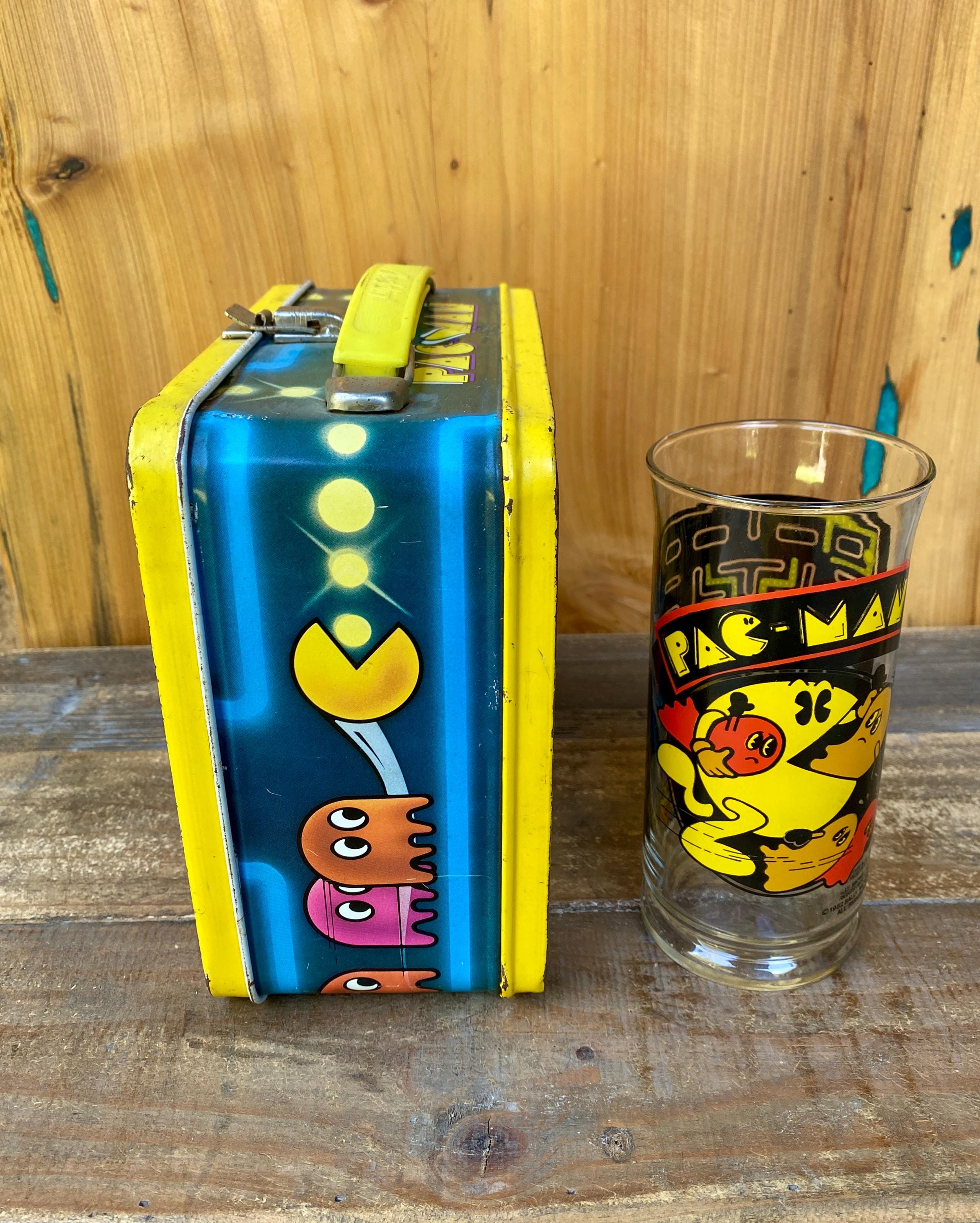 Vintage Pac-man Lunchbox & Bally Midway Glass Set - 1980s Arcade
