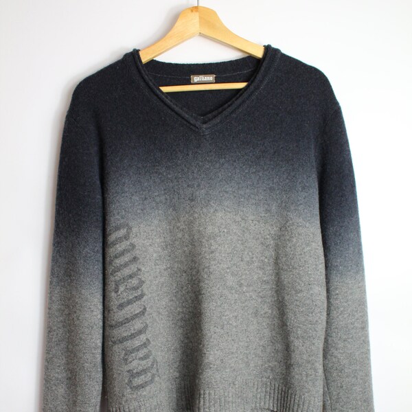 Vintage John Galliano Wool Gradient Sweater with logo ladies L