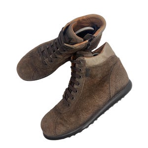 Bottines Camper vintage en daim marron taille 38, semelle bulle, style Gorpcore