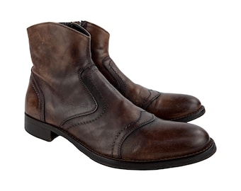 Navyboots Chelsea Mid Avant Garde Style Boots Brown Leather Mens