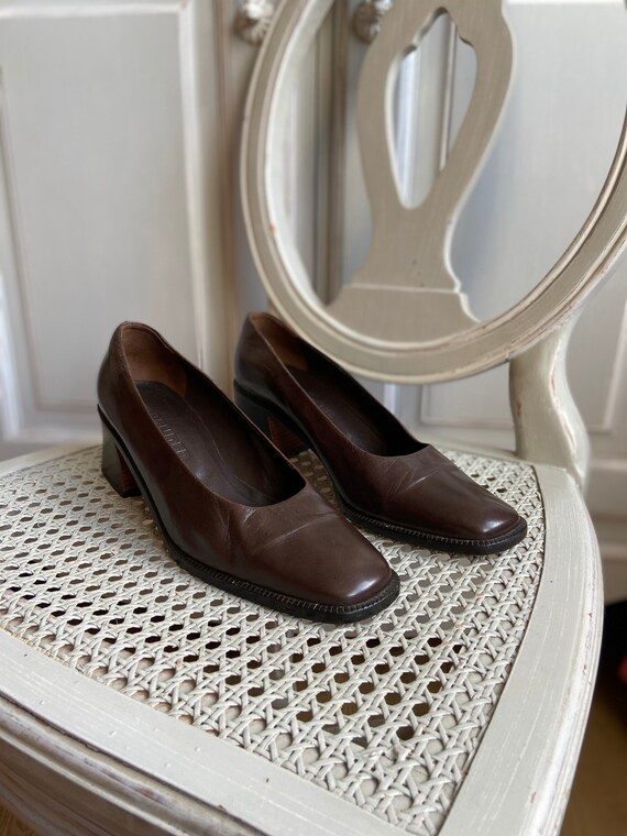Vintage 90s Jil Sander Leather Shoes Pumps Square