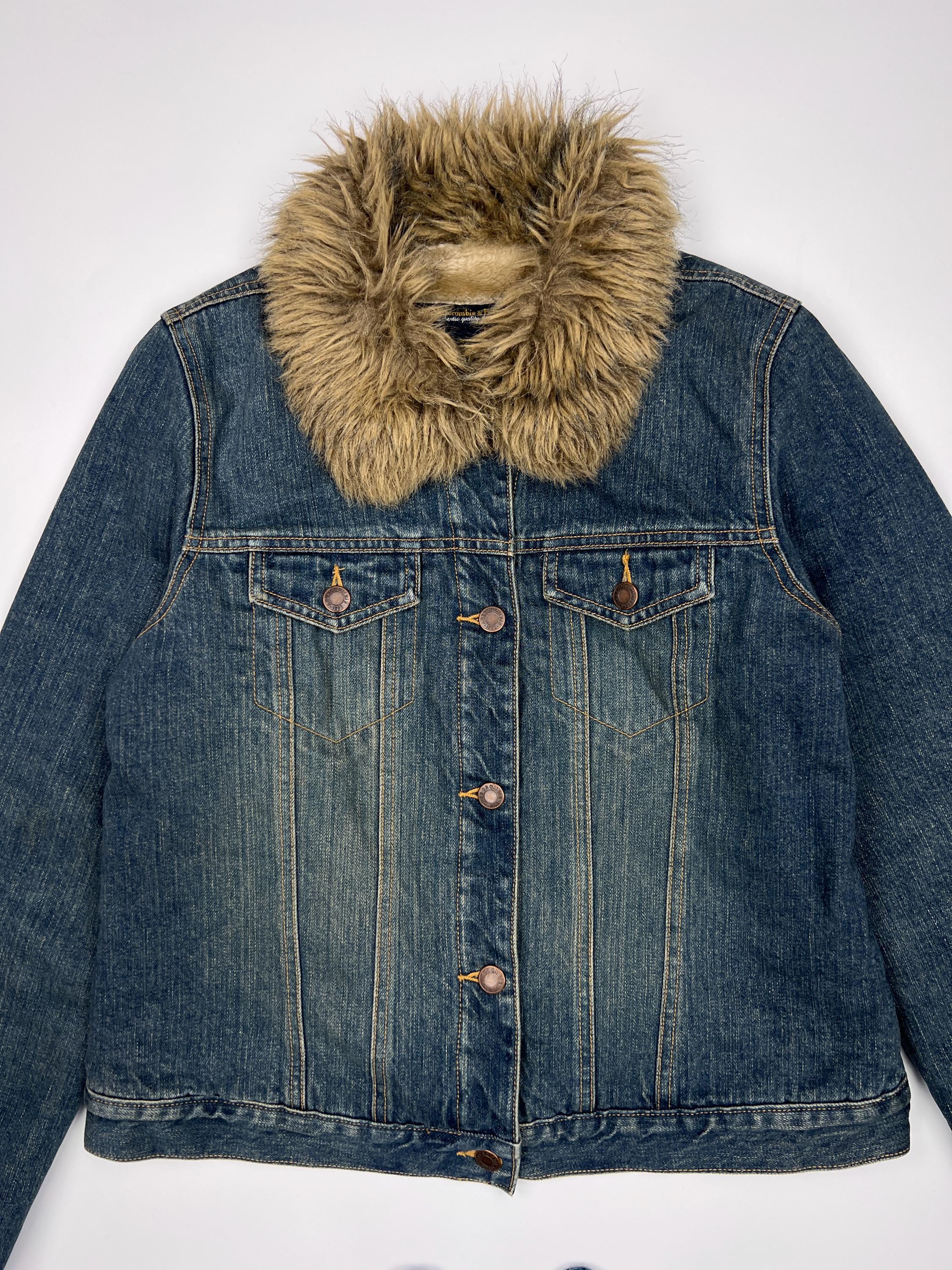 アバンクロンビーアンドフィッチ ファージャケット y2k Vintage Gray 90s Y2K Abercrombie & Fitch Faux Fur Hoodie