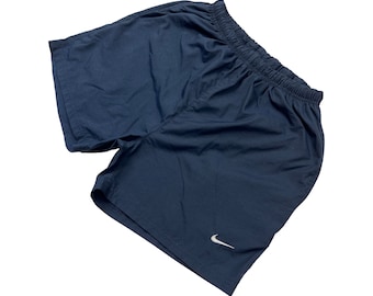 Y2K Nike Classic Swoosh Swimwear Nylon Shorts Navy Men's S