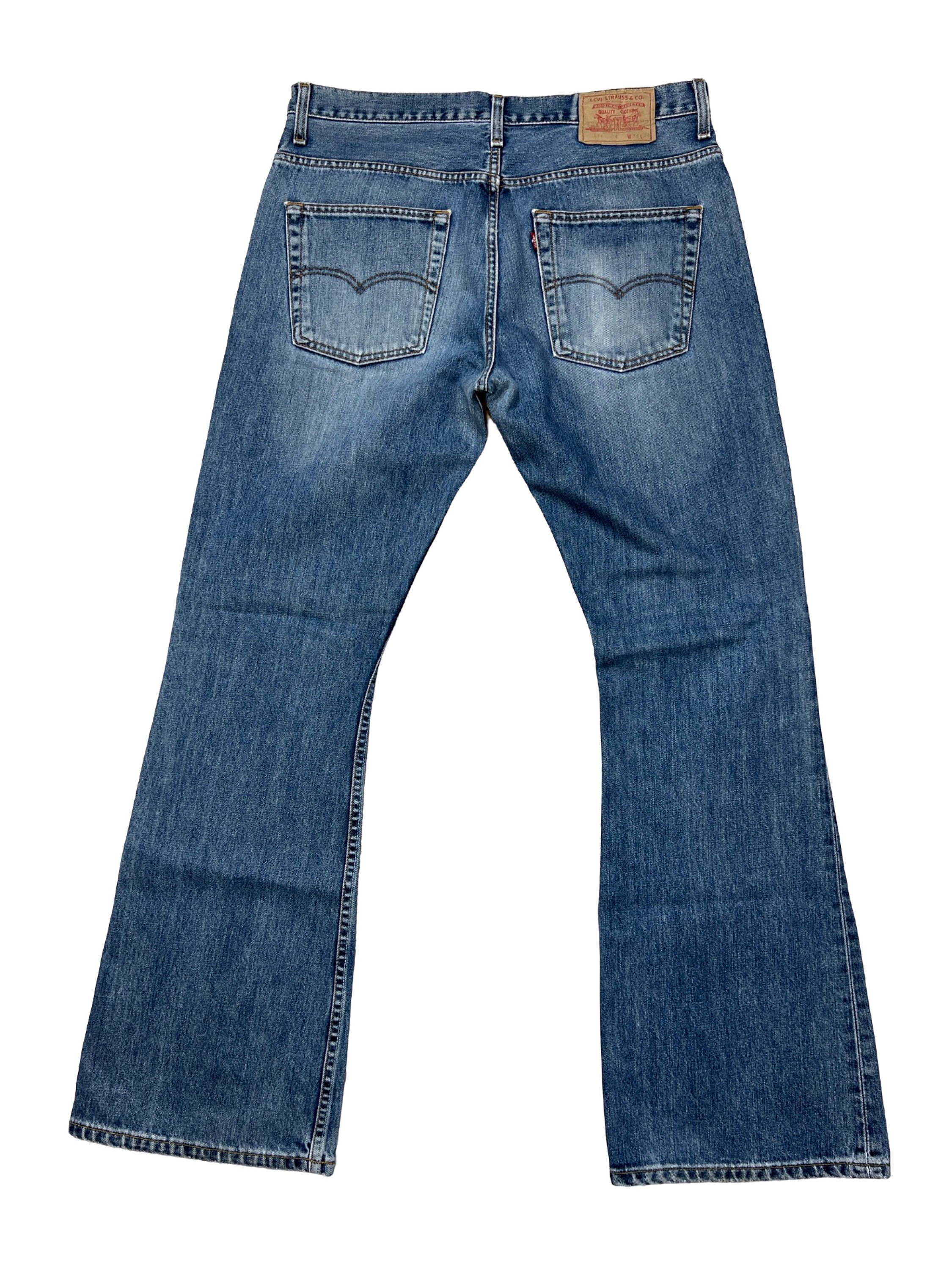 LEVI'S 512 MEN'S JEANS BOOTCUT W31 L32 DARK BLUE BUTTONS