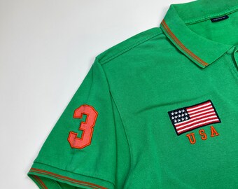 00s ラルフローレン ビッグポニー y2k USA 国旗 チーフキーフ Y2K Polo Ralph Lauren USA Flag Big Horseman #3 Chief Keef