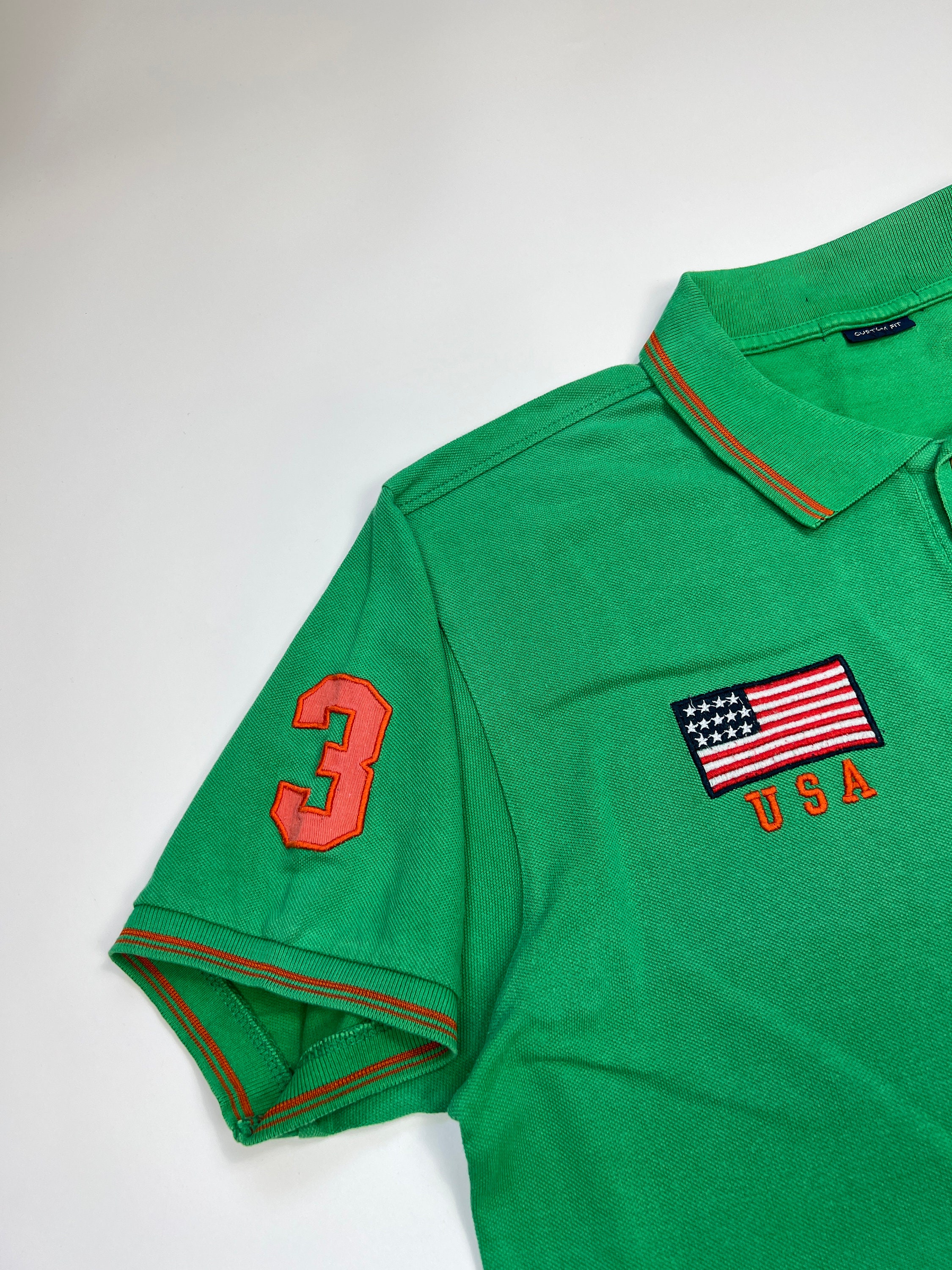 Y2K Polo Ralph Lauren USA Flag Big Horseman #3 Chief Keef