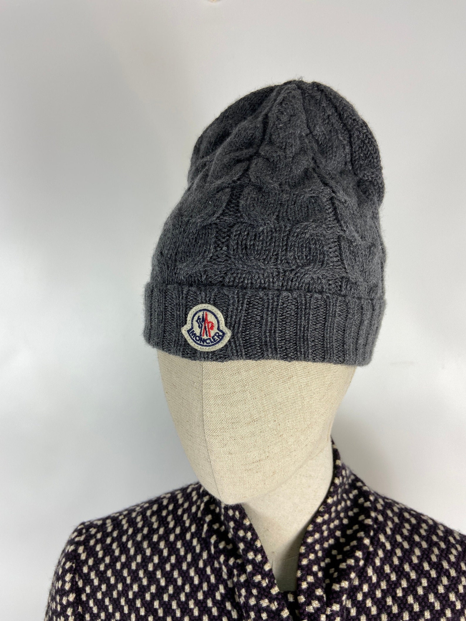 Moncler gray wool womens hat Etsy