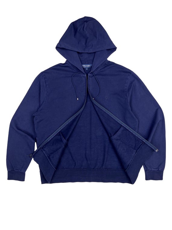 Vintage Y2K Polo Ralph Lauren Golf Full Zip Hoodie Cotton Navy