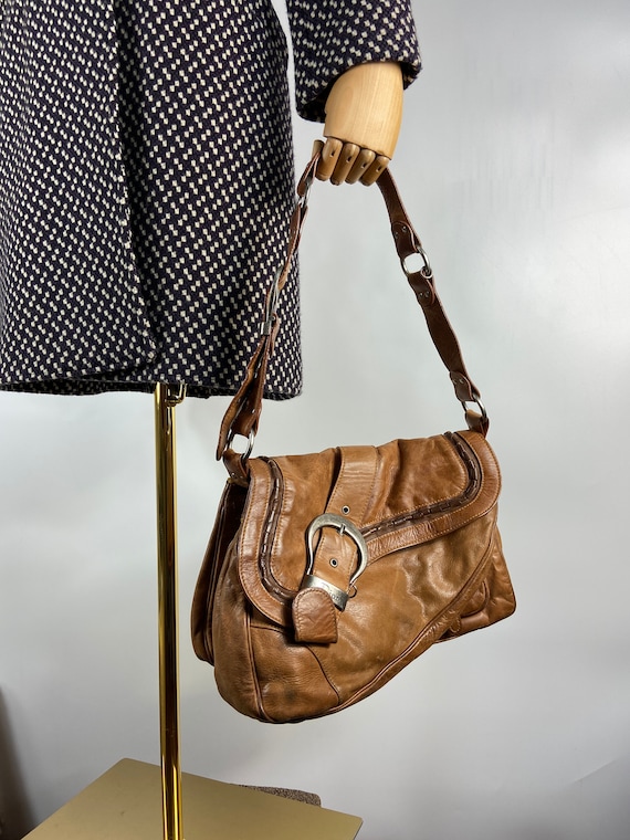 Vintage Dior Saddle Gaucho brown leather bag top h
